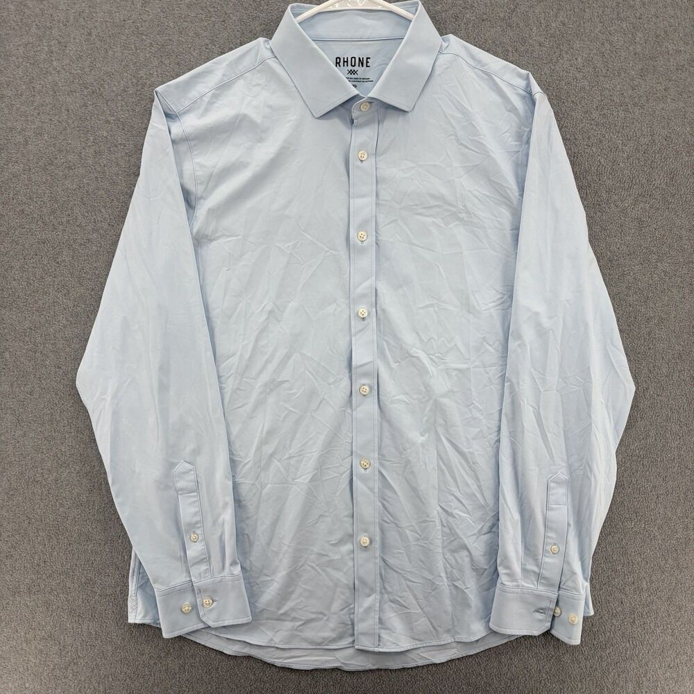 Rhone Commuter Shirt Mens XL Light Blue Stretch Performance Button Down LS